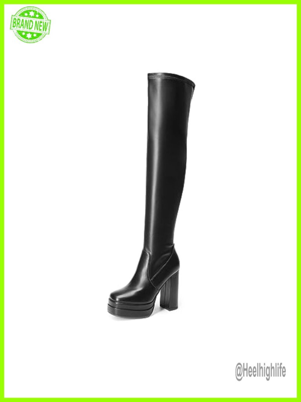 Women's Platform Chunky Heel Knee High Gogo Boots PU Y2K Party